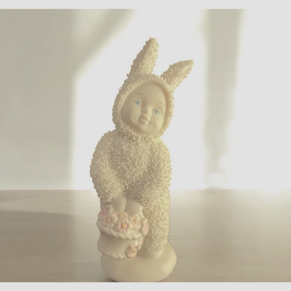 Department 56 Snowbabies Bunny A Basket Of Cheer” 4.25 Inch Figurine Collector